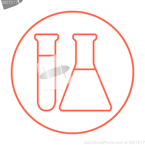 Image of Test tubes line icon.