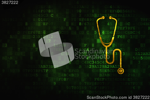 Image of Medicine concept: Stethoscope on digital background