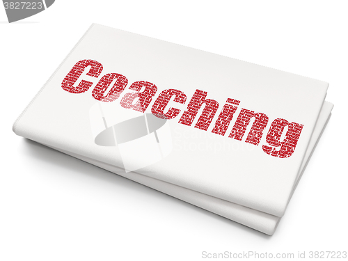 Image of Learning concept: Coaching on Blank Newspaper background