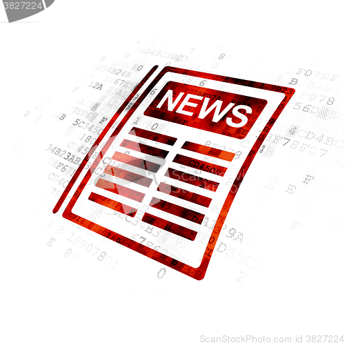 Image of News concept: Newspaper on Digital background