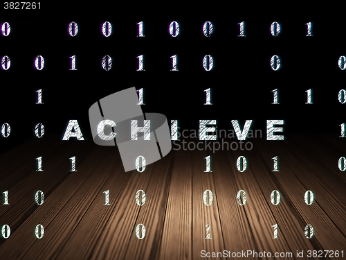 Image of Business concept: Achieve in grunge dark room