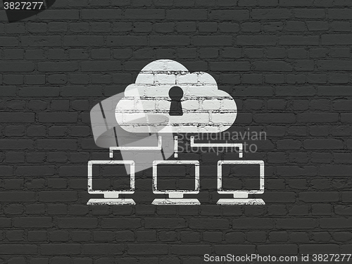 Image of Cloud computing concept: Cloud Network on wall background