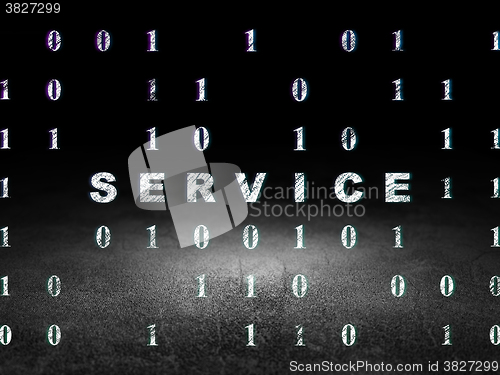 Image of Finance concept: Service in grunge dark room