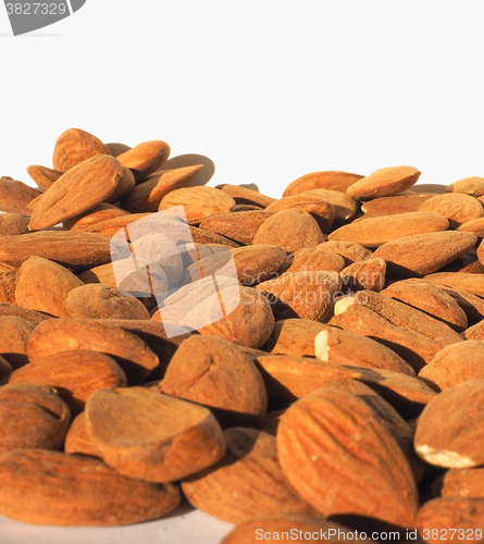 Image of Almonds dried fruit with copy space