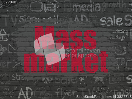 Image of Marketing concept: Mass Market on wall background