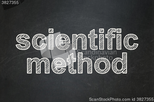 Image of Science concept: Scientific Method on chalkboard background