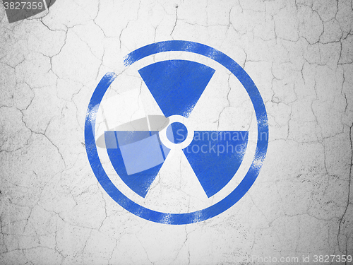 Image of Science concept: Radiation on wall background