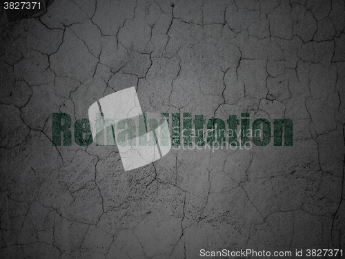 Image of Medicine concept: Rehabilitation on grunge wall background