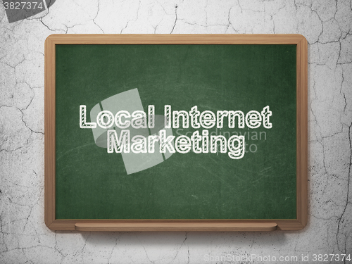 Image of Marketing concept: Local Internet Marketing on chalkboard background