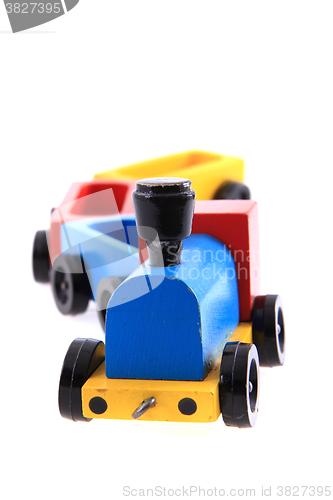 Image of old wooden train toy