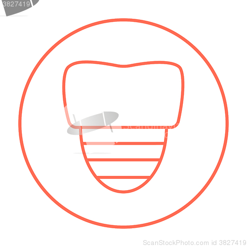 Image of Tooth implant line icon.