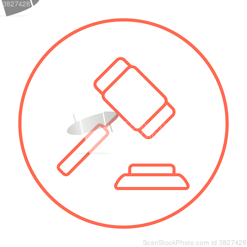 Image of Auction gavel line icon.