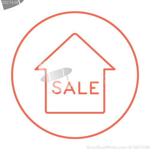 Image of House for sale line icon.