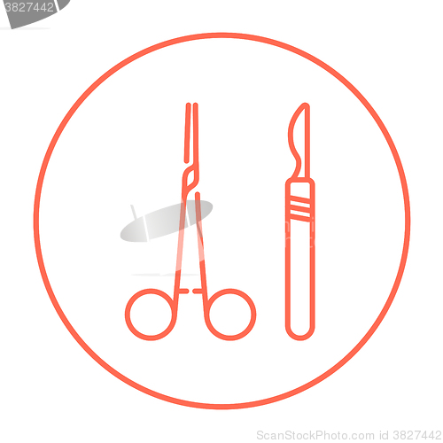 Image of Surgical instruments line icon.