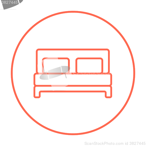 Image of Double bed line icon.