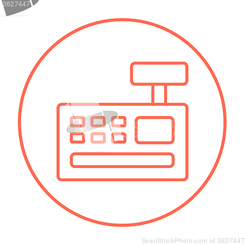 Image of Cash register machine line icon.