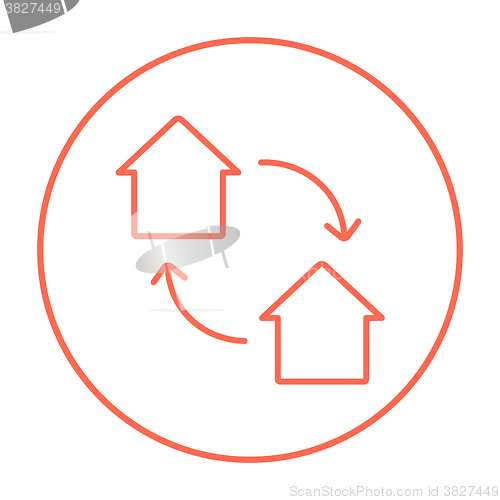 Image of House exchange line icon.