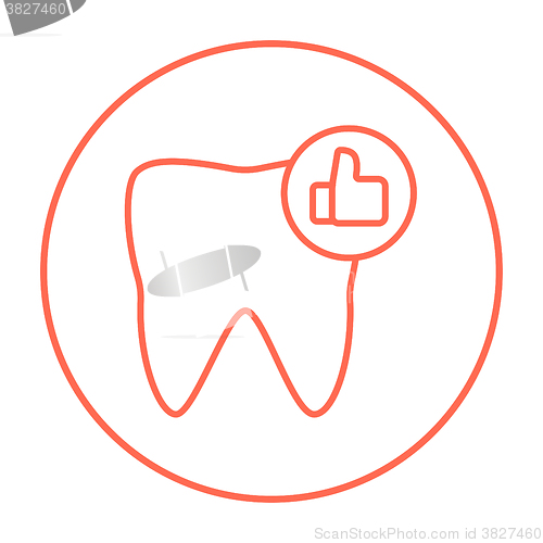 Image of Healthy tooth line icon.