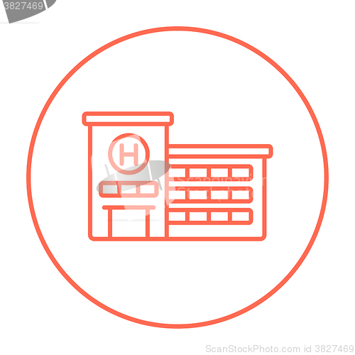 Image of Hospital building line icon.