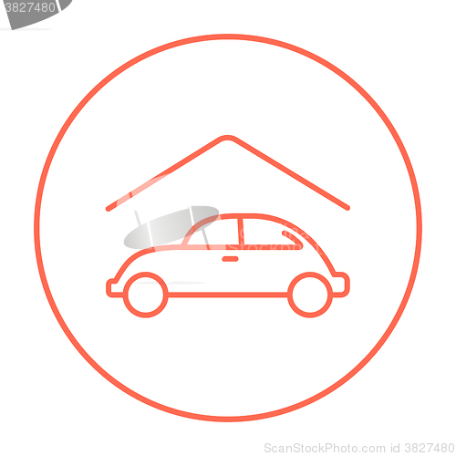 Image of Car garage line icon.