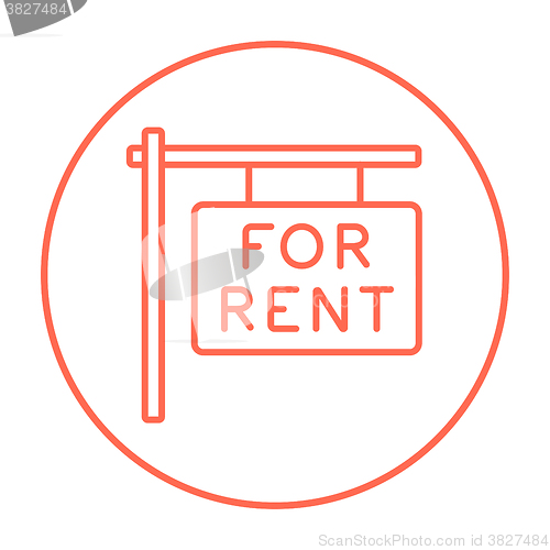 Image of For rent placard line icon.