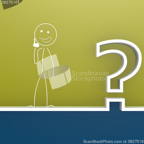 Image of Question mark with curious puppet