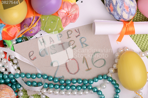 Image of Easter background with Easter eggs