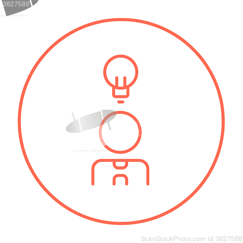 Image of Businessman with idea line icon.