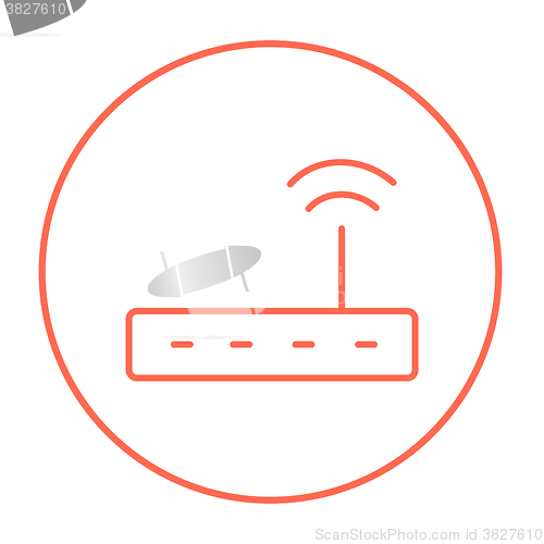 Image of Wireless router line icon.