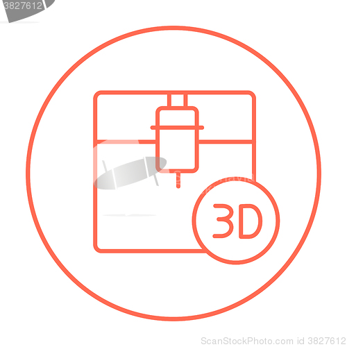 Image of Tree D printing line icon.