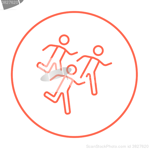 Image of Running men line icon.