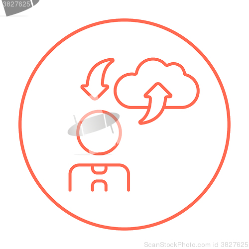 Image of Cloud computing line icon.