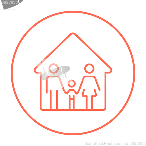 Image of Family house line icon.