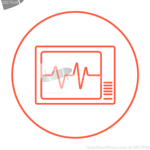 Image of Heart monitor line icon.