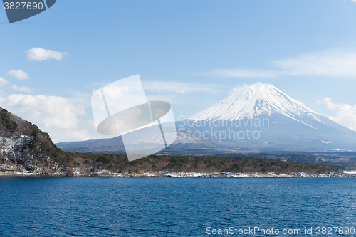 Image of Lake Motosu and Mt. Fuji