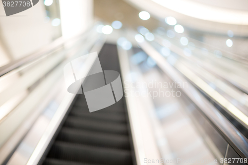 Image of Blur escalator with bokeh for background