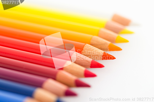 Image of Group of Colourful pencils isolated on white