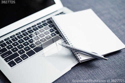 Image of Laptop computer and stationary