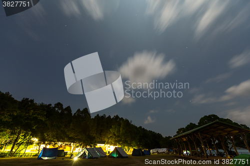 Image of Camping at night