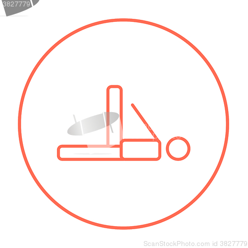 Image of Man making exercises line icon.