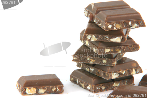 Image of closeup chocolate pieces