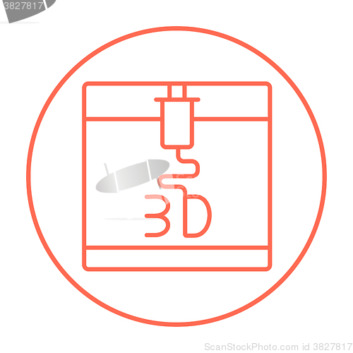 Image of Tree D printing line icon.