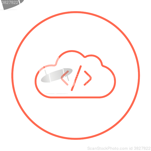 Image of Transferring files cloud apps line icon.