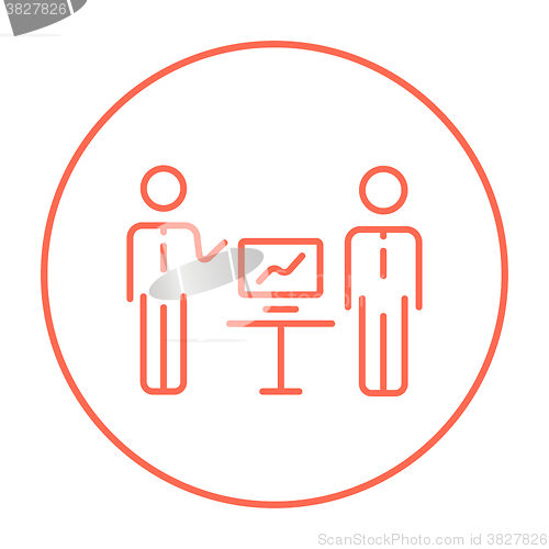 Image of Business presentation line icon.