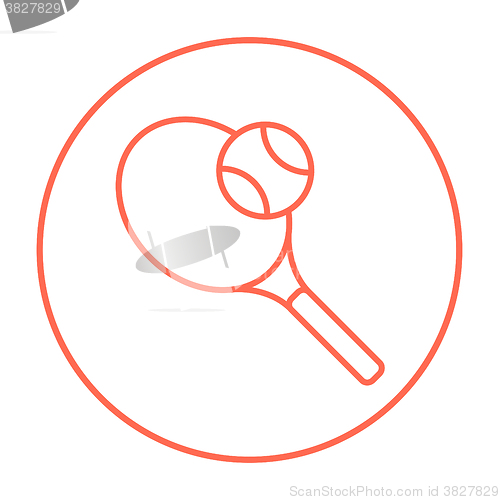 Image of Tennis racket and ball line icon.