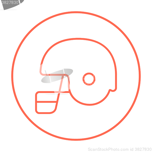 Image of Hockey helmet line icon.