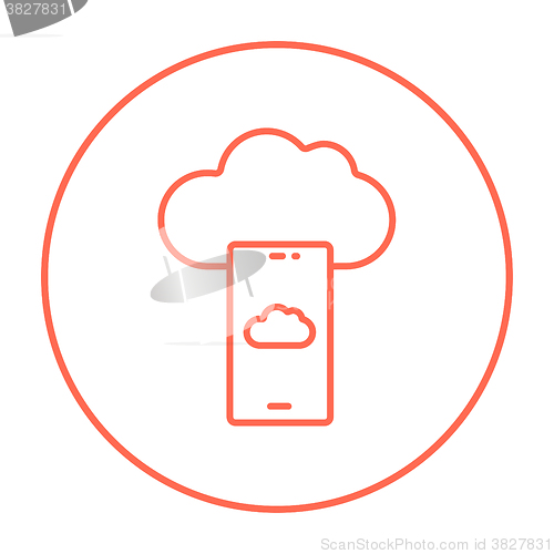 Image of Cloud computing line icon.