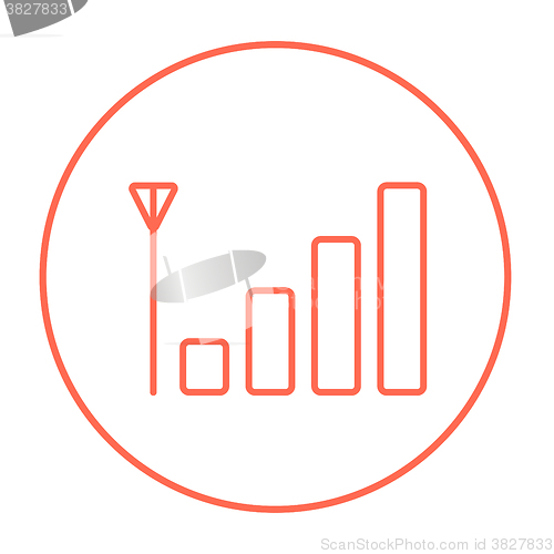Image of Mobile phone signal sign line icon.