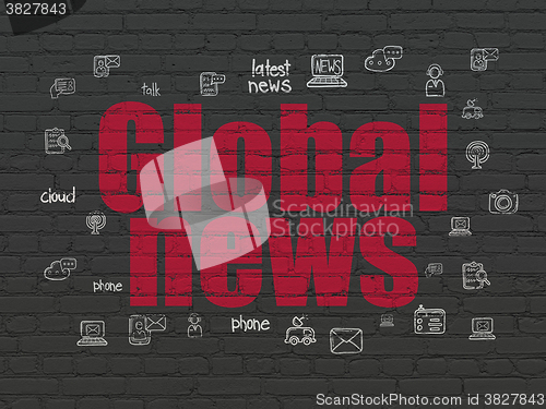 Image of News concept: Global News on wall background