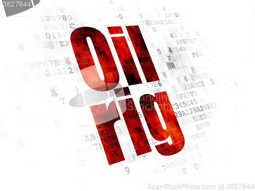 Image of Manufacuring concept: Oil Rig on Digital background